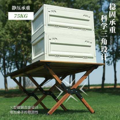 Outdoor Camping Egg Roll Table Carbon Steel Folding Table Portable Outdoor Courtyard Garden Outdoor Outdoor Dining Table and Chair Balcony Supplies