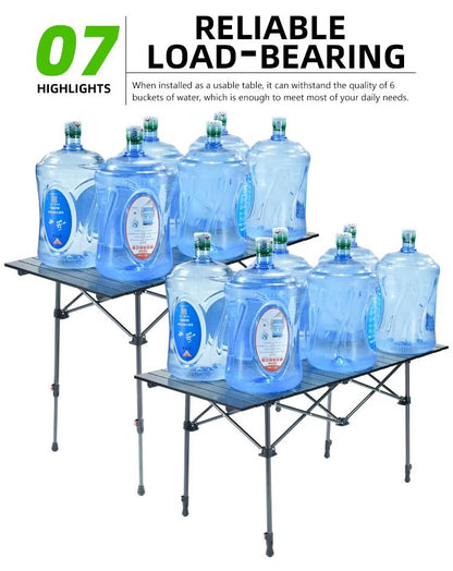 Folding Table Outdoor Stall Adjustable Table Picnic Camping Adjustable Home Barbecue Free Lifting Egg Roll Table