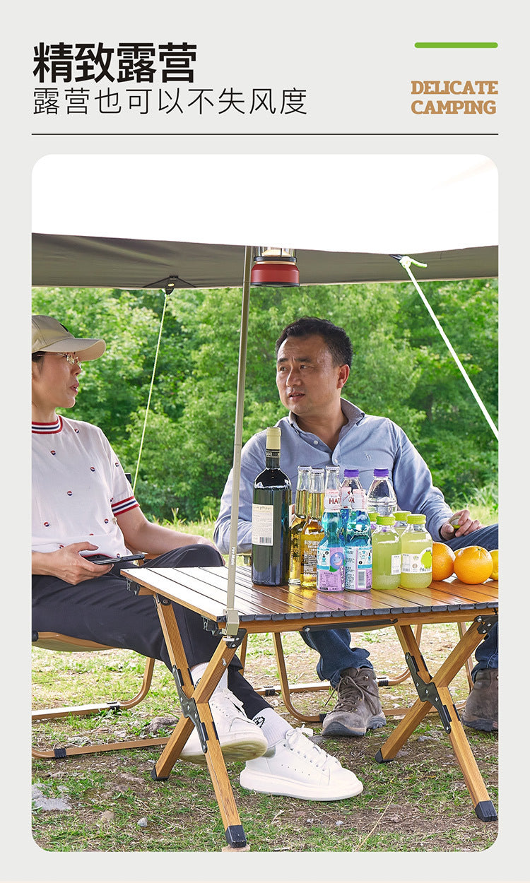 Outdoor Camping Egg Roll Table Carbon Steel Folding Table Portable Outdoor Courtyard Garden Outdoor Outdoor Dining Table and Chair Balcony Supplies