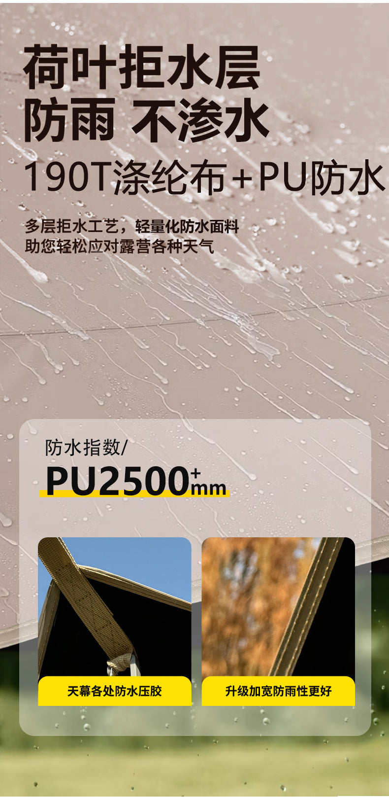 Fully blackout vinyl outdoor camping canopy