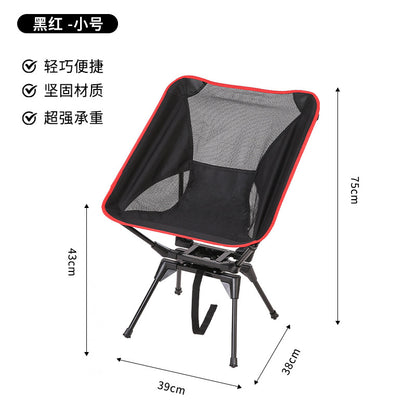 360 °   Swivel High-back Chair Portable Folding Camping Chair Outdoor Picnic Fishing Rotating Chair with Headrest