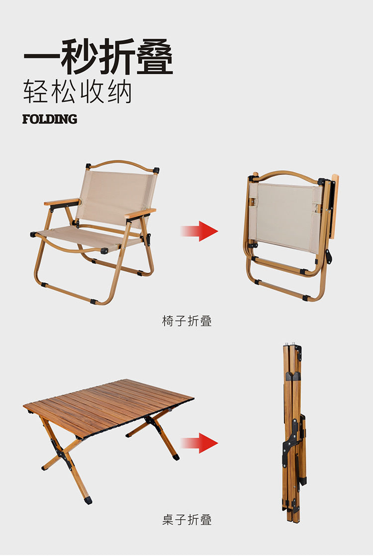 Outdoor Camping Egg Roll Table Carbon Steel Folding Table Portable Outdoor Courtyard Garden Outdoor Outdoor Dining Table and Chair Balcony Supplies