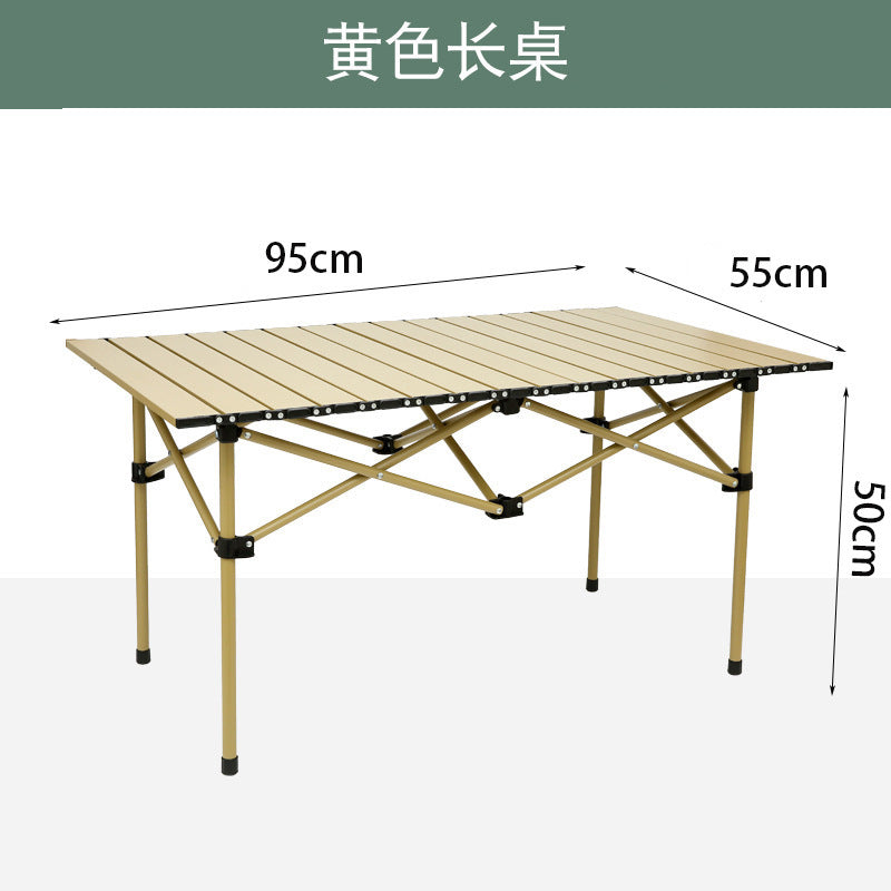 Folding Table Outdoor Stall Adjustable Table Picnic Camping Adjustable Home Barbecue Free Lifting Egg Roll Table