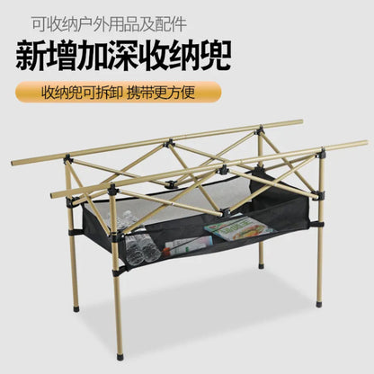 Folding Table Outdoor Stall Adjustable Table Picnic Camping Adjustable Home Barbecue Free Lifting Egg Roll Table