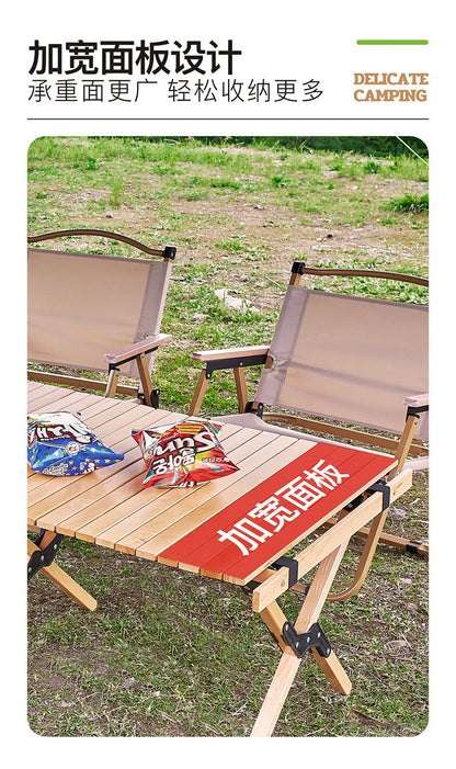 Outdoor Camping Egg Roll Table Carbon Steel Folding Table Portable Outdoor Courtyard Garden Outdoor Outdoor Dining Table and Chair Balcony Supplies