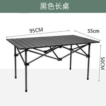 Folding Table Outdoor Stall Adjustable Table Picnic Camping Adjustable Home Barbecue Free Lifting Egg Roll Table
