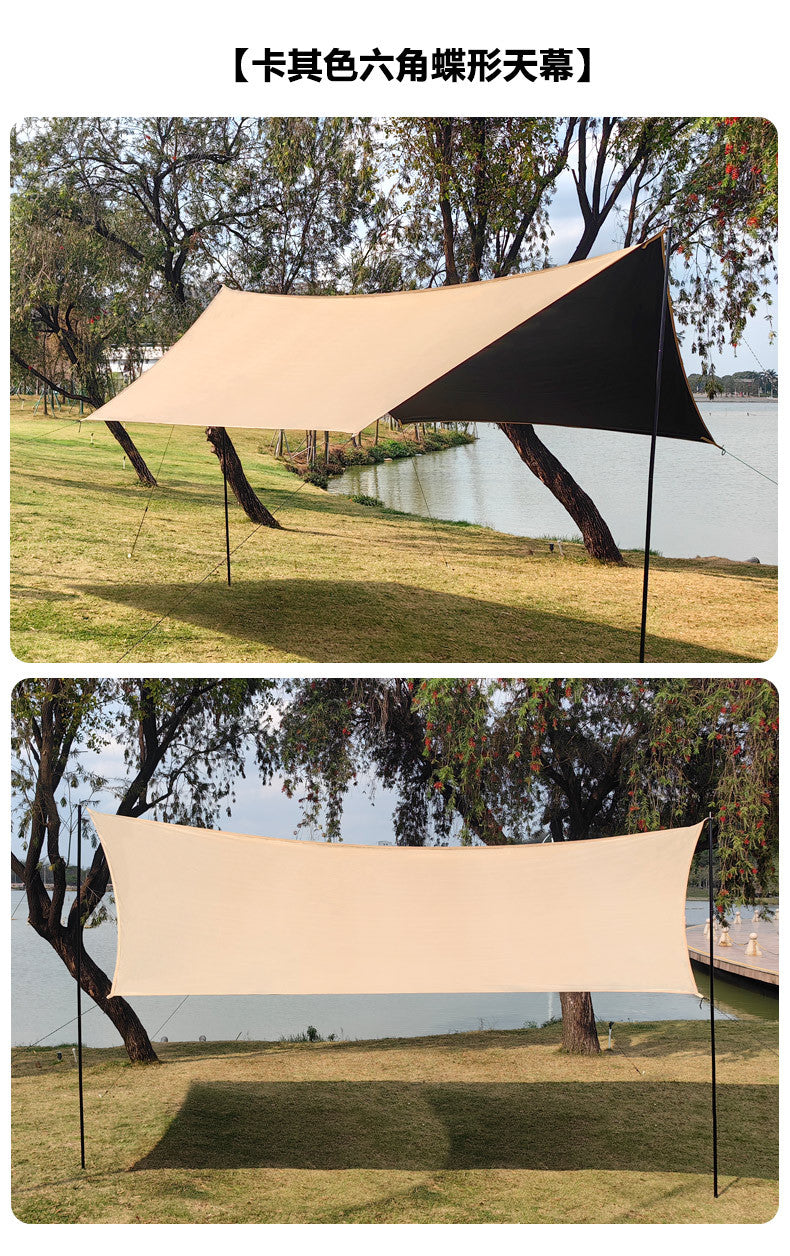 Fully blackout vinyl outdoor camping canopy