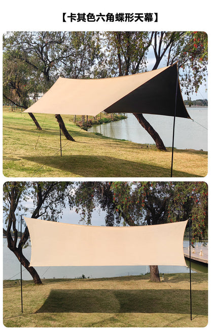 Fully blackout vinyl outdoor camping canopy