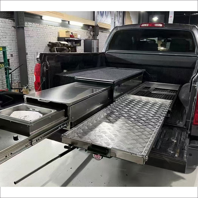 Pickups trucks storage drawer & slider tray stainless steel