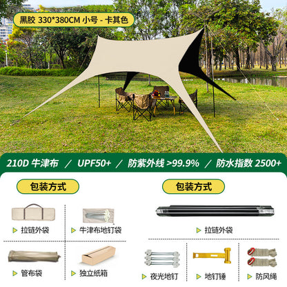 Tailcoat sunshade sun protection rainproof canopy thick black rubber tent