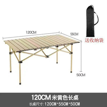 Folding Table Outdoor Stall Adjustable Table Picnic Camping Adjustable Home Barbecue Free Lifting Egg Roll Table