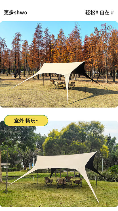 Tailcoat sunshade sun protection rainproof canopy thick black rubber tent