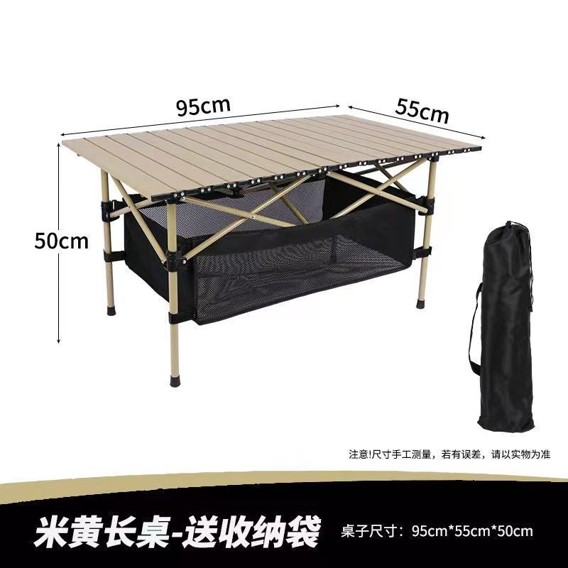 Folding Table Outdoor Stall Adjustable Table Picnic Camping Adjustable Home Barbecue Free Lifting Egg Roll Table